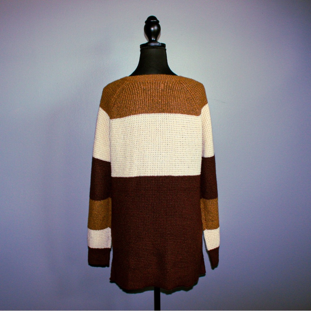 Natural Reflections V-Neck Sweater Brown Cream - Picture 6 of 6